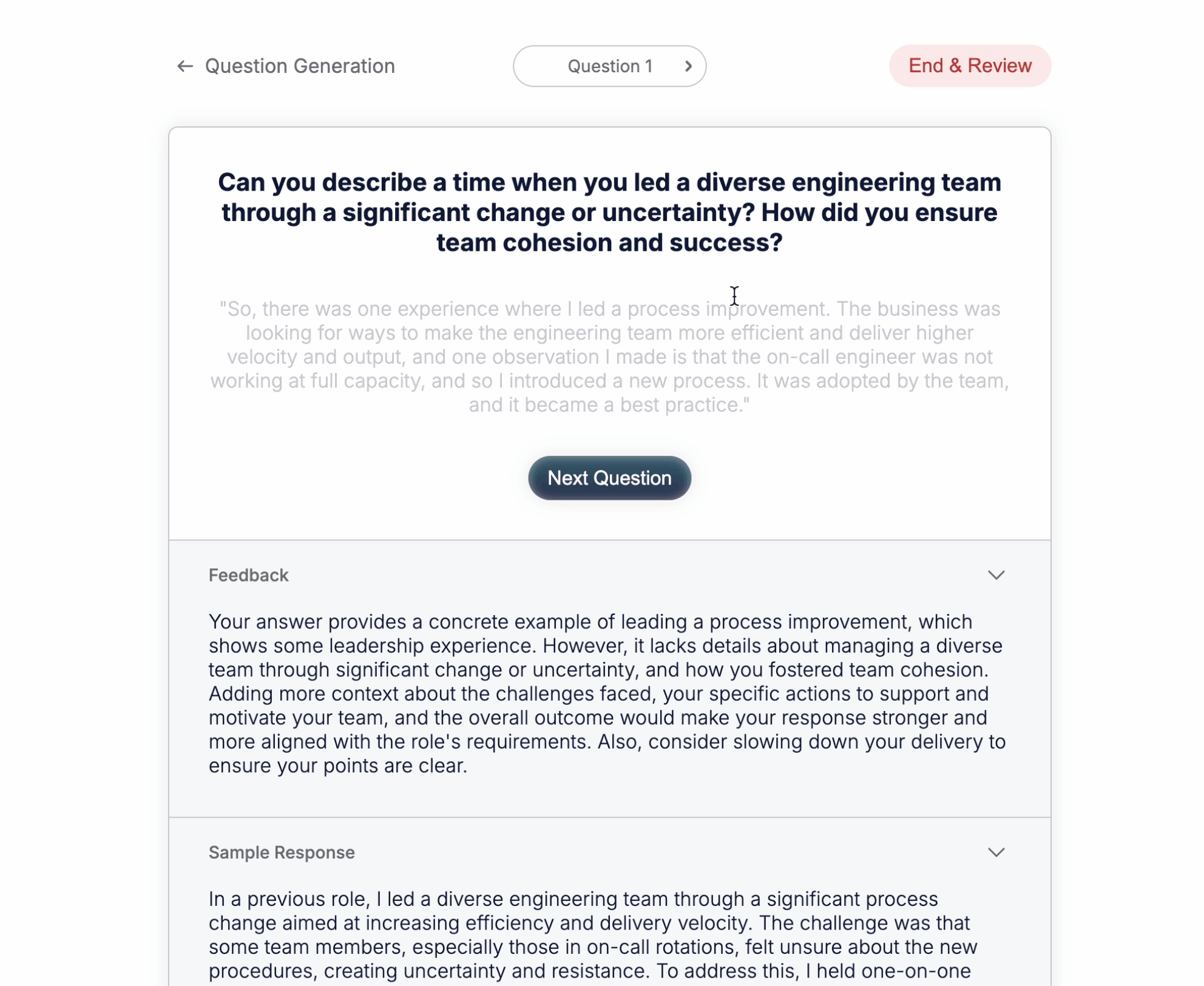 Interviews by AI feedback